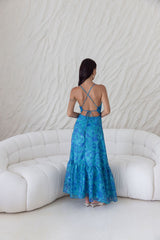 Rosé Horizon Maxikleid Blau