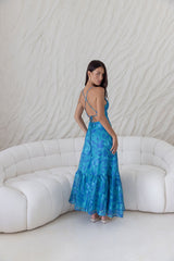 Rosé Horizon Maxikleid Blau