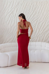 Horizon Hunter Maxi-Kleid Dunkelrot