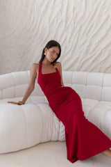 Horizon Hunter Maxi-Kleid Dunkelrot