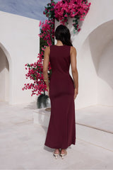 Maxikleid "Coastal Caprice" Burgund