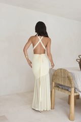 Ocean Winds Neckholder-Maxikleid Gelb