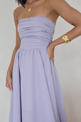 Lucia trägerloses Midikleid Flieder