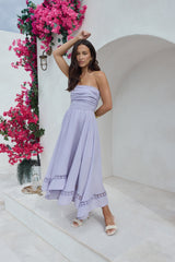 Lucia trägerloses Midikleid Flieder