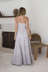 Picknick-Saison Maxi-Kleid Beige