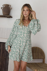 Garten-Chic Minikleid Grün