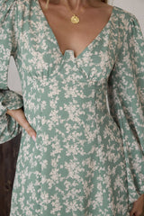 Garten-Chic Minikleid Grün