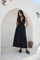 Maxikleid Chasing Daylight Schwarz