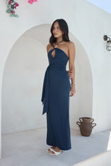 Yours With Love Neckholder Maxikleid Marine