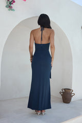 Yours With Love Neckholder Maxikleid Marine