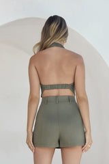Arizona Neckholder Playsuit Khaki
