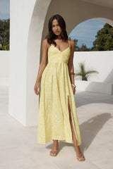 Gelato-Ständer Maxikleid Gelb