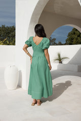 Nachdenkliches Maxikleid Grün