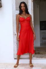 In This Lifetime Midikleid Rot
