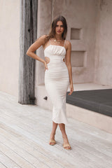 Blind Date Midikleid Beige