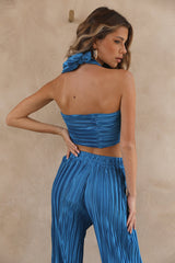 Lucky Strike Crop Top Blau