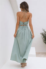 Maxikleid "Cross My Heart" Salbeigrün