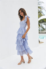 Midi-Stufenkleid „Mediterrane Muse“ Blau