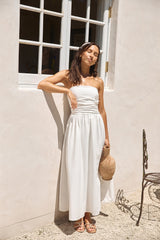 Deep Breaths Trägerloses Maxikleid Weiß