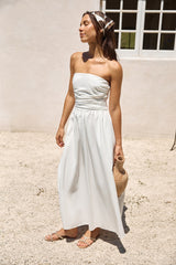 Deep Breaths Trägerloses Maxikleid Weiß