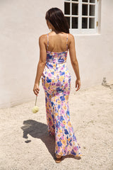 Satin-Maxikleid „On Your Wishlist“ Mehrfarbig