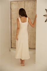 Zitronenpresse Maxikleid Beige
