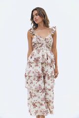 Florienne Stufen-Midikleid Mauve