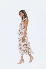 Florienne Stufen-Midikleid Mauve