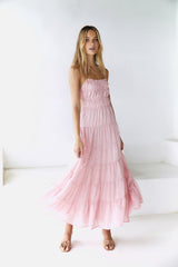 Renaissance Kunst Maxikleid Rosa
