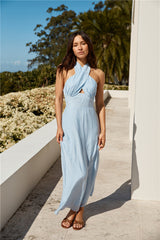 Like The Wind Halter Maxikleid Blau