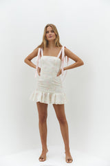 Blossom Embellish Minikleid Creme