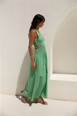 Close Up One-Shoulder Maxikleid Grün