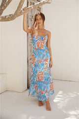 Maxikleid 'Peony Pillow' Blau