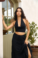 Fancy Evenings Neckholder-Top Schwarz