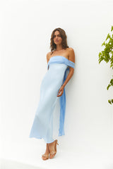 Cleo Cove Trägerloses Maxikleid Blau