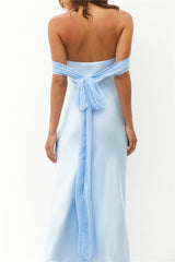 Cleo Cove Trägerloses Maxikleid Blau