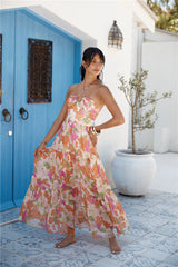Sommer-Oase Neckholder-Maxikleid Rosa