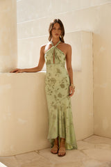 Following Fate Halter Maxikleid Grün