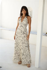 Trägerloses Maxikleid mit Farbverlauf Beige