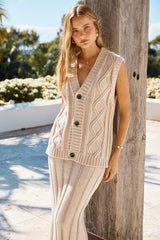 Schneefall Draußen Strickset Beige