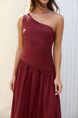 Lexi Love One-Shoulder Maxikleid Rot