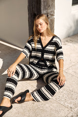 Airport-Modell Strickhose Schwarz