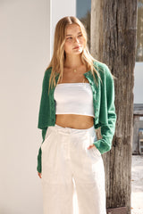 Cardigan aus weichem Wollmix in Grün