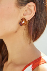 18k vergoldete Wildblumen-Ohrringe in Gold