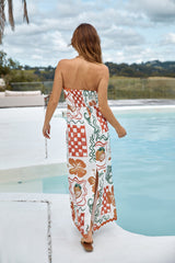 Hawaiian Retreat Trägerloses Maxikleid Orange
