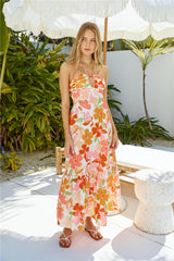 Sommer-Maxikleid in Orange