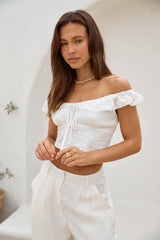 Whispering Willows Crop Top Weiß
