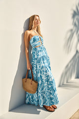FORTUNATE ONE Aquamarine Maxikleid Blau