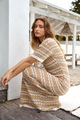 Maxikleid aus Strick "Cobble Stone" Beige