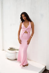 Neckholder-Top „Palm Tree Paradise“ Pink